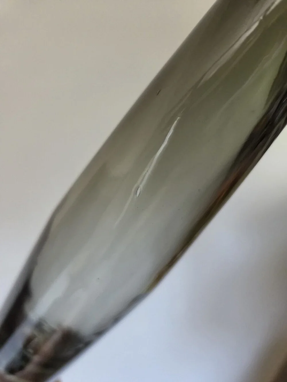 Mid-Century Modern Tall Bud Vase Smoke Grey Glass Scandinavian Style Minimalist